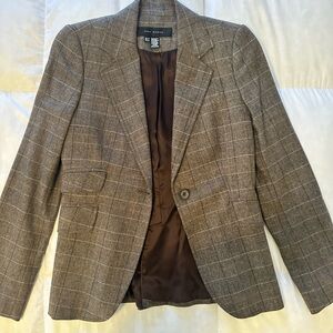 Zara brown plaid blazer sz4